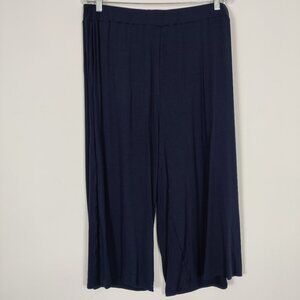 Lily Morgan Women's Palazzo Pants in Navy Blue Size 1X Summer Lightweight Flowy